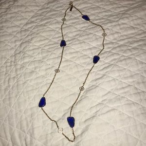 Kendra Scott Long Blue Stone Necklace